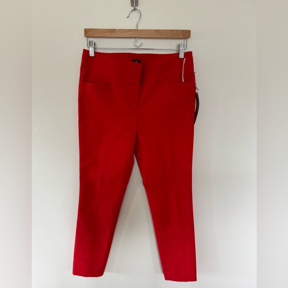 LOFT Red Ankle Cropped Pants